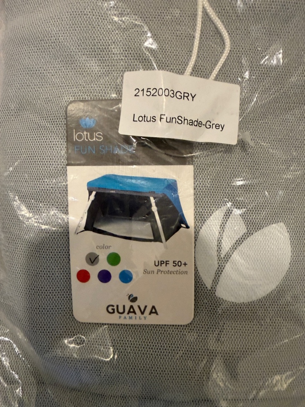 Guava Family - Lotus Fun Shade Kids Sun Canopy for Pack and Play - Grey